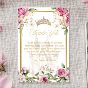 Pink Gold Fairytale Princess Crown Merci Cartes