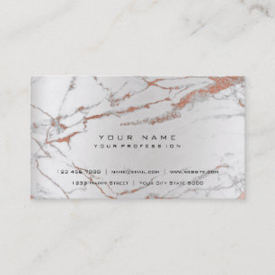 Pink Gold Faux White Grey Marble Vip Pearly Silver Business Card