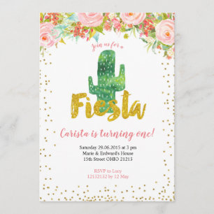 Pink Gold Fiesta première invitation anniversaire