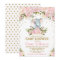 Pink & Gold Floral Elephant Baby Shower Invitation