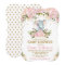 Pink & Gold Floral Elephant Baby Shower Invitation