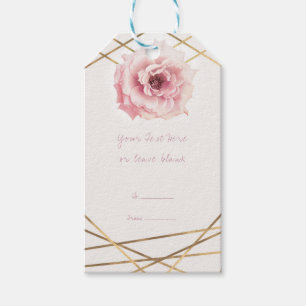 Pink & Gold Floral Glam Bridal Shower Party Favour Gift Tags