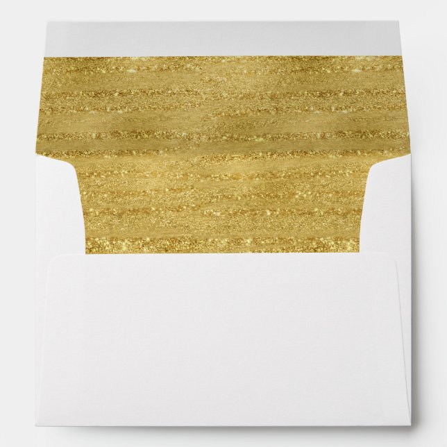 Pink+Gold Floral Invitation Personalized Envelope (Back (Bottom))