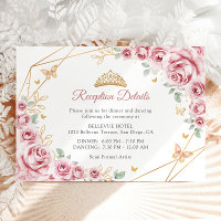 Pink Gold Floral Quinceanera Details