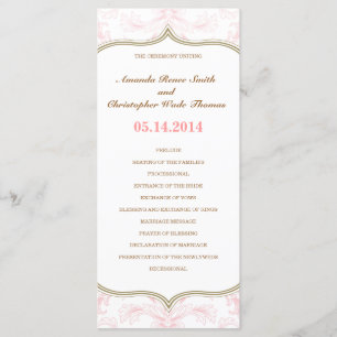 Pink & Gold Floral Wedding Program