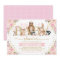Pink Gold Floral Woodland Animals Girl Baby Shower