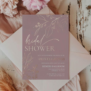 Pink Gold Foil Bridal Shower Invitation