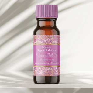 Pink & gold foil damask soap cosmetics label - 5