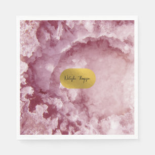 Pink Gold Foil Sea Crystals Signature Napkin