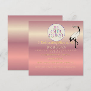  Pink & Gold Foliage Bride to Be Invitation   Chi