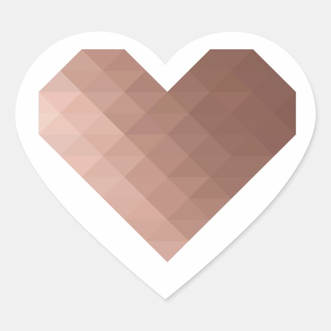 Pink Gold Geometric Chic Heart Sticker (Front)
