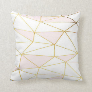 Pink Gold Geometric Pillow