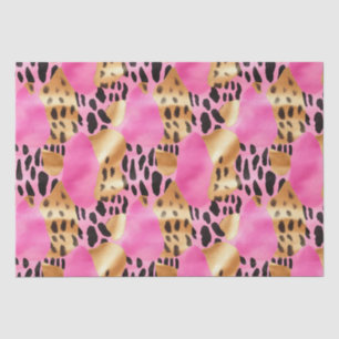 Pink Gold Glam Leopard Print Tissue Paper