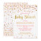Pink Gold Glitter Confetti Modern Baby Shower