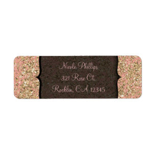Pink & Gold Glitter Crystal Glam Party Invitation