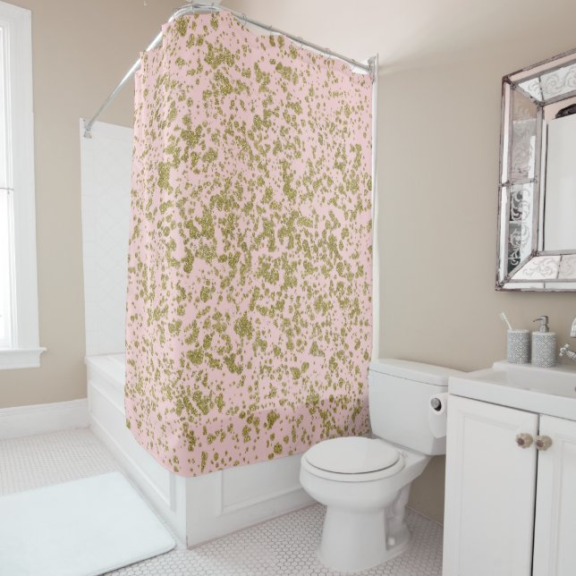 Pink & Gold Glitter Girly Glam Modern Splatter (In Situ)