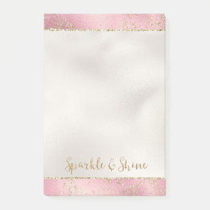 Pink Gold Glitter Glitz Sparkle Post-it Notes