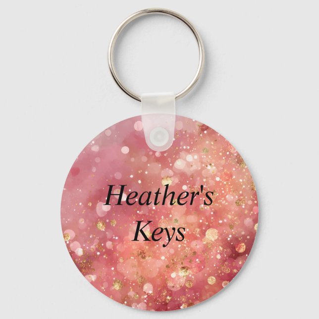 Pink & Gold Glitter  Keychain (Front)