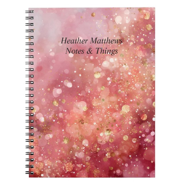 Pink & Gold Glitter  Notebook (Front)