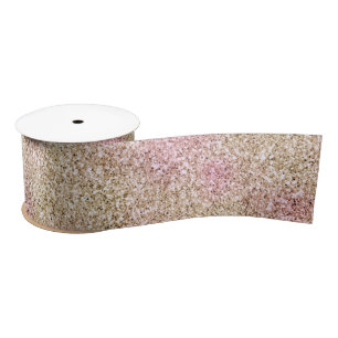Pink Gold Glitter      Satin Ribbon