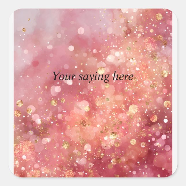 Pink & Gold Glitter Sticker (Front)