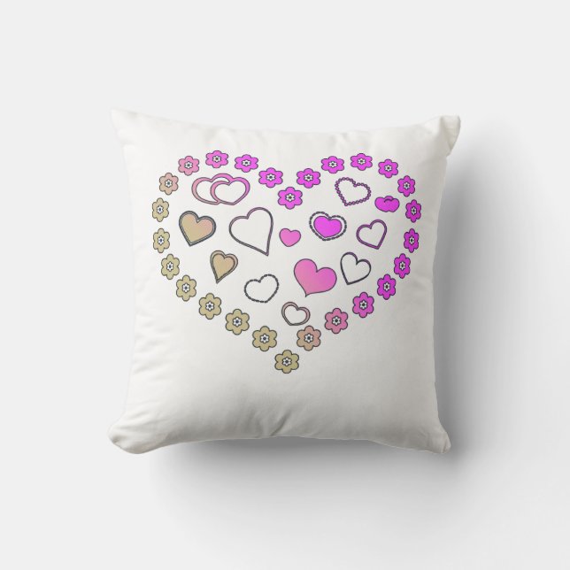 Pink & Gold Gradient Clip Art Throw Pillow (Front)