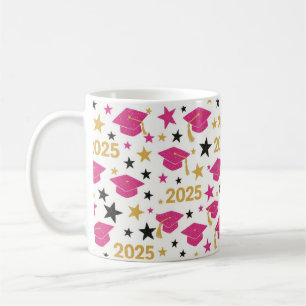 Pink Gold Graduation Pattern Coffee Mug