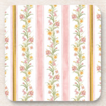 Pink Gold Hard Plastic Square Coaster 
