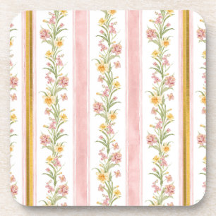 Pink Gold Hard Plastic Square Coaster 