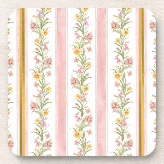 Pink Gold Hard Plastic Square Coaster 