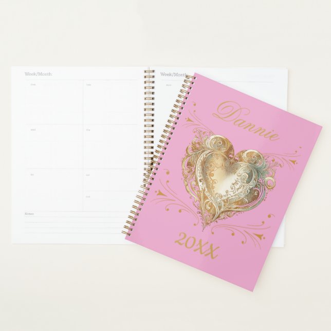  Pink & Gold Heart Elegant Custom  (Devant avec enveloppe)