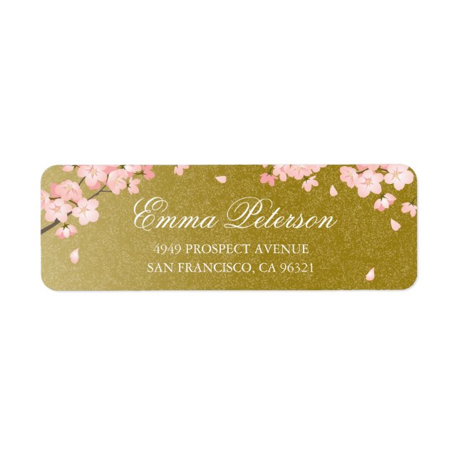 Pink Gold Japanese Cherry Blossoms Custom Template (Front)
