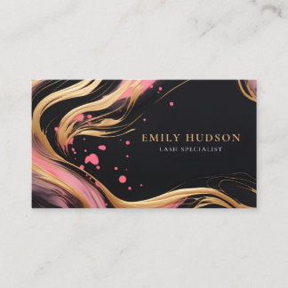 Pink Gold Lash Specialist Beauty Business Card