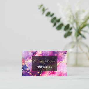 Pink Gold Liquid Art Modern Abstract Painting Business Card