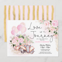Pink Gold Love is a Journey Travel Bridal Shower
