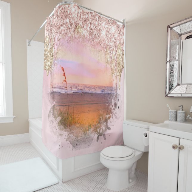 *~* Pink GOLD MAGENTA Drips BEACH GLITTER AP7 (In Situ)