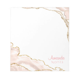 Pink Gold Marble - Elegant Notepad