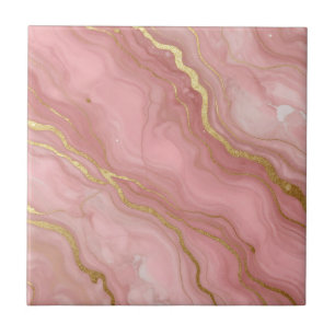 Pink Gold Marble Luxury Abstract Tile