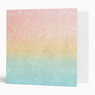 Pink Gold Mint Glitter Ombre Luxury Design Binder