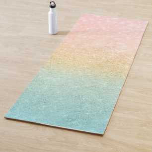 Pink Gold Mint Glitter Ombre Luxury Design Yoga Mat