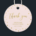 Pink & Gold | Modern Birthday Favour Thank you Favour Tags<br><div class="desc">This modern custom thank you sticker will add stylish detail to your special day. This design features gold lettering " Thank you " and confetti on a pink background. Matching birthday party invitations and stationeries are available in my shop BaraBomDesign.</div>