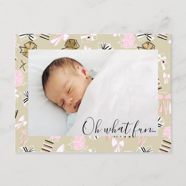 Pink & Gold Noël présente une carte postale photo (Devant)