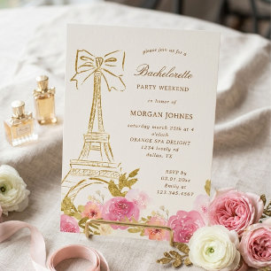 Pink Gold Parisian Chic Bachelorette Party