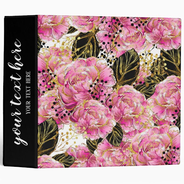 Pink gold peonies binder (Front/Spine)