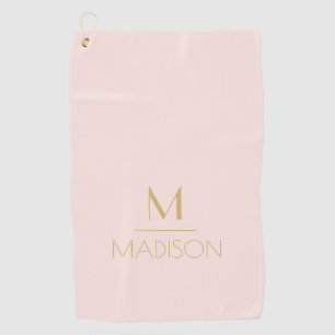 Pink & Gold Personalized Monogram   Name Golf Towel