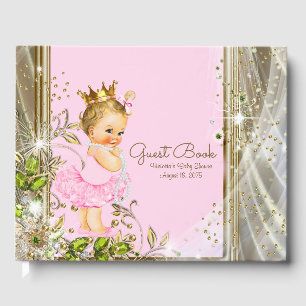 Pink Gold Princess Baby Shower Guest Book
