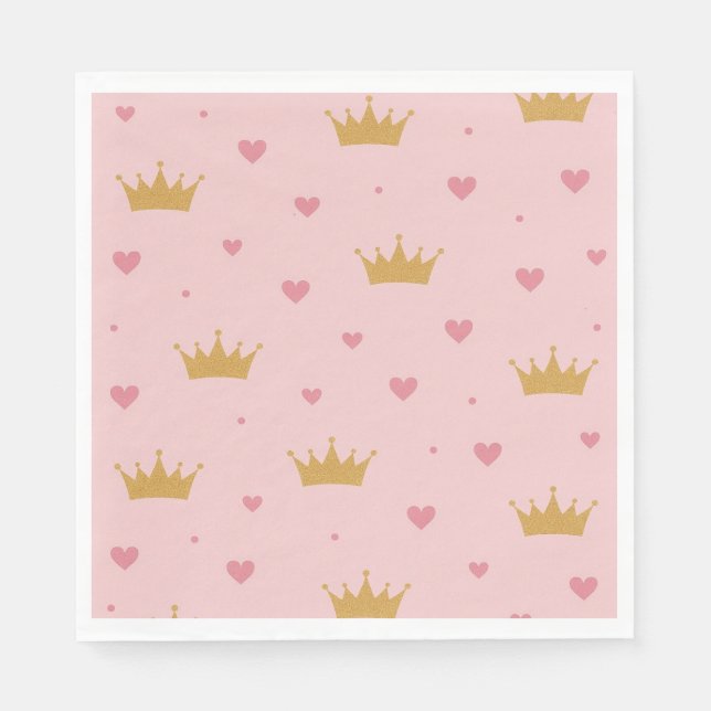 Pink & Gold Princess Pattern Napkin (Front)