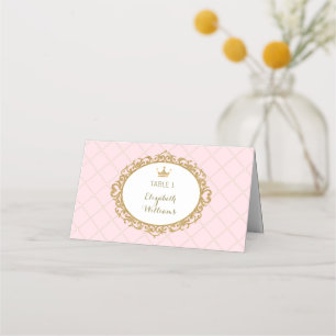 Pink Gold Princess Place Cartes Numéro de tableau