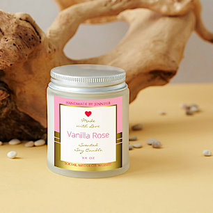 Pink Gold Product Packaging Label Easy Custom Text