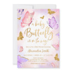 Pink Gold Purple Butterfly Baby Shower